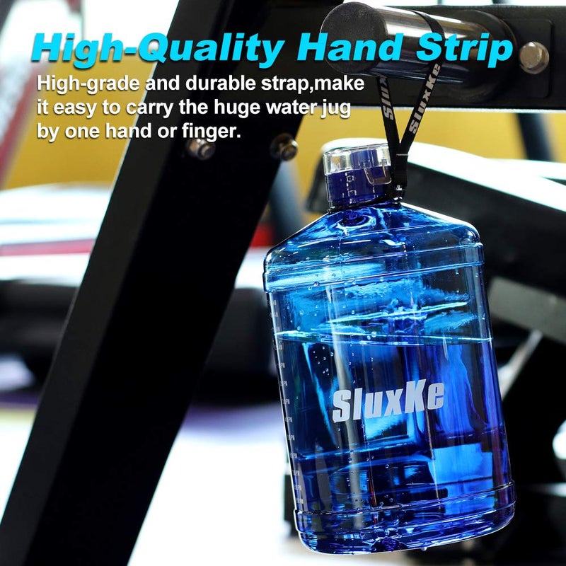 SLUXKE 1 Gallon Water Bottle Portable Water Jug Fitness Sports Daily Water Bottle with Motivational Time Marker,Leak-Proof, Wide Mouth, BPA Free Water Bottles for Sports Gym Fitness Work - Image 4